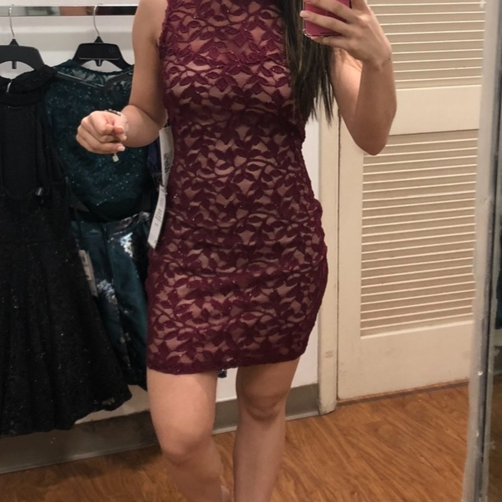 Dark red dress